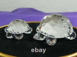 Swarovski Crystal 2 Piece Large Turtle & Small Turtle 7632-045 & 030