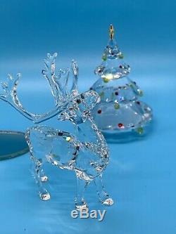 Swarovski Crystal CHRISTMAS WONDERLAND 4 Piece Set Tree, Sleigh, Reindeer