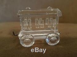 Swarovski Crystal Complete Train Set with Wooden Track 7 pieces