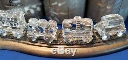 Swarovski Crystal Complete Train Set with Wooden Track 7 pieces W COA