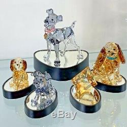 Swarovski Crystal Figurine Disney Lady and the Tramp with Base 6 piece set