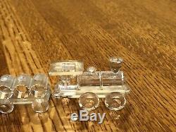 Swarovski Crystal Figurines 4 Piece Train Set Locomotive Petrol Coal Passenger