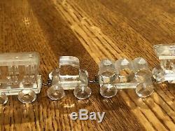 Swarovski Crystal Figurines 4 Piece Train Set Locomotive Petrol Coal Passenger