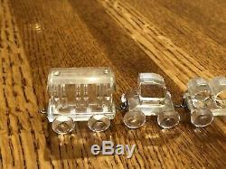 Swarovski Crystal Figurines 4 Piece Train Set Locomotive Petrol Coal Passenger