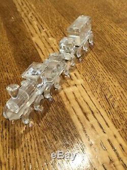 Swarovski Crystal Figurines 4 Piece Train Set Locomotive Petrol Coal Passenger