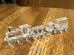 Swarovski Crystal Figurines 4 Piece Train Set Locomotive Petrol Coal Passenger