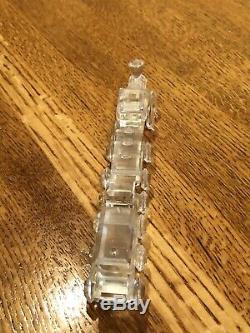 Swarovski Crystal Figurines 4 Piece Train Set Locomotive Petrol Coal Passenger