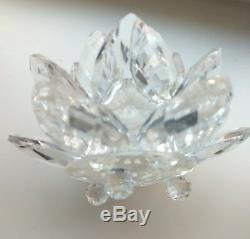 Swarovski Crystal Lotus Water Lilly Candle Holder 3 Pieces