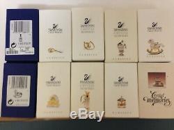 Swarovski Crystal Memories Lot Of 10 Pieces Complete With Boxes & Certs