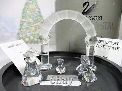 Swarovski Crystal Nativity Holy Family With Arch 4 Piece Set 166160