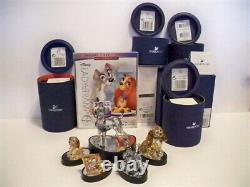 Swarovski Disney Lady And The Tramp Complete 6 Piece Set With DVD