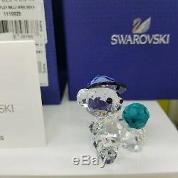 Swarovski Kris Bear with Blue Ball, Let's Play Ball. Signed Piece