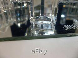Swarovski Silver Crystal CITY Figurines With Display Mirror 9 Pieces