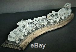 Swarovski Silver Crystal Complete Train Set withWooden Track (7 Pieces)
