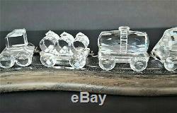 Swarovski Silver Crystal Complete Train Set withWooden Track (7 Pieces)
