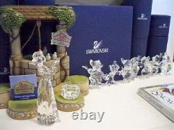 Swarovski Snow White & The Seven Dwarfs 9 Piece Set + Display Lithograph & DVD
