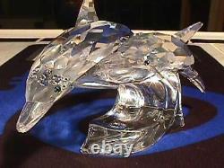 Swarovski Yearly Scs Piece Dolphins-mint In Box-retired 1990
