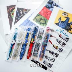 Swatch 1995 Artist Collection 6-piece set Limited Edition Watch withPoster