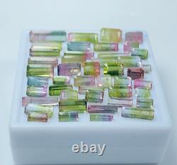 TOURMALINE Bi- color GEMSTONE Lot, 45 pieces, 21 carats
