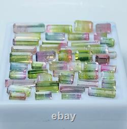 TOURMALINE Bi- color GEMSTONE Lot, 45 pieces, 21 carats