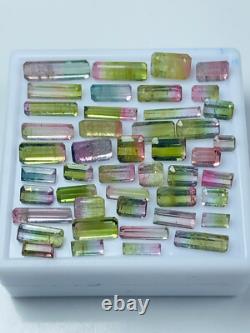 TOURMALINE Bi- color GEMSTONE Lot, 45 pieces, 21 carats