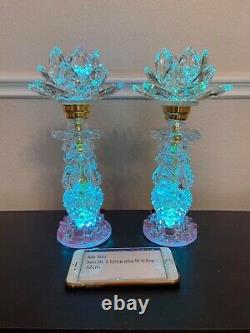 Taiwan Crystal Lotus Lamp (2 Pieces)