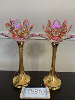 Taiwan Crystal Lotus Lamp (2 Pieces)