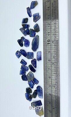 Tanzanite Crystals, 32 A+ grade pieces, 1-6 carat mix, whole lot=100 carats