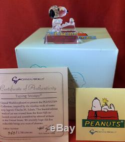 The Crystal World PEANUTS LE Piece TYPING SNOOPY in Box withCOA