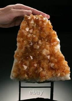 This Brazilian citrine cluster display piece has large crystals and good clarity