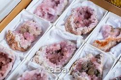 Top! Pink Amethyst Geode Wholesale Lot Of 18 Pieces From Neuquen, Argentina