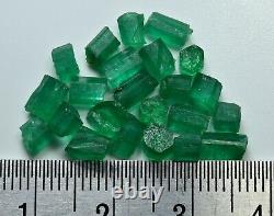 Transparent Green Color Natural Rough Emerald Crystal Lot (23 Pieces)10 Carat