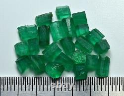 Transparent Green Color Natural Rough Emerald Crystal Lot (23 Pieces)10 Carat