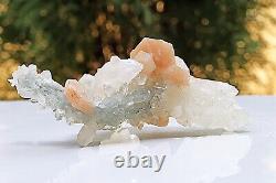 Unique Apophyllite Stilbite 190gm Zeolite Healing Pink Cluster Mineral Specimens