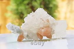 Unique Apophyllite Stilbite 190gm Zeolite Healing Pink Cluster Mineral Specimens