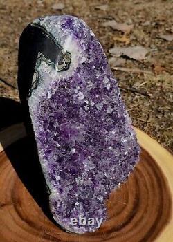 Uruguay Amethyst Geode Crystal, Sparkling Amethyst 12ib 3oz Display Piece