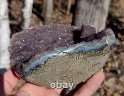 Uruguay Amethyst Geode Crystal, Sparkling Lilac Purple 3ib 3oz Display Piece