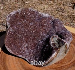 Uruguay Amethyst Geode, Sparkling Natural Burgundy Amethyst, 5lb 4oz Display Piece