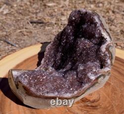 Uruguay Amethyst Geode, Sparkling Natural Burgundy Amethyst, 5lb 4oz Display Piece