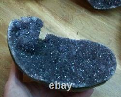 Uruguay Purple Amethyst Geode Crystal, Natural Sparking Display Piece 3lbs 12oz
