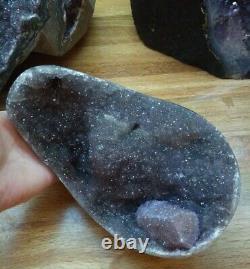 Uruguay Purple Amethyst Geode Crystal, Natural Sparking Display Piece 6lbs12.3oz