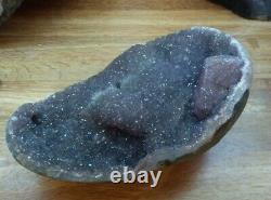 Uruguay Purple Amethyst Geode Crystal, Natural Sparking Display Piece 6lbs12.3oz