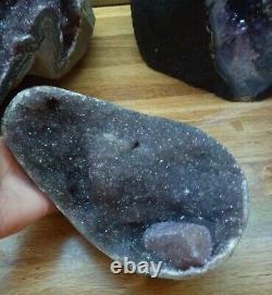 Uruguay Purple Amethyst Geode Crystal, Natural Sparking Display Piece 6lbs12.3oz