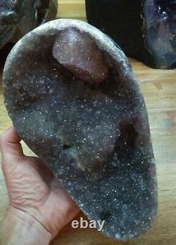 Uruguay Purple Amethyst Geode Crystal, Natural Sparking Display Piece 6lbs12.3oz