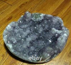 Uruguay Purple Amethyst Geode Crystal, Sparking Display Piece 6lbs 4.6oz