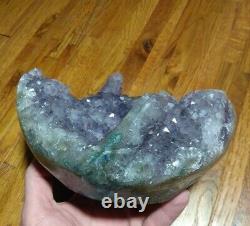 Uruguay Purple Amethyst Geode Crystal, Sparking Display Piece 6lbs 4.6oz