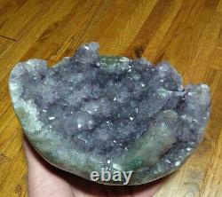 Uruguay Purple Amethyst Geode Crystal, Sparking Display Piece 6lbs 4.6oz