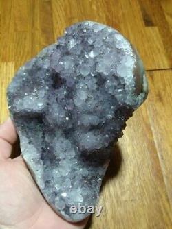 Uruguay Purple Lilac Amethyst Geode Crystal, Sparking Display Piece 4lbs 5.2oz