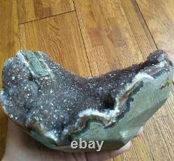 Uruguay Ruby Amethyst Geode Beautiful Sparkling Display Piece 5lbs 4oz