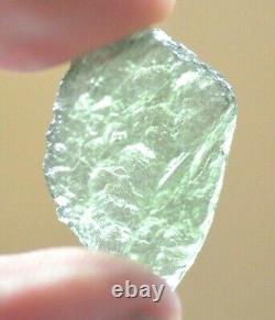 VERY RARE GENUINE PIECE of NATURAL MOLDAVITE 1.77 gm 2.1 x 1.4 cms TEKTITE #23